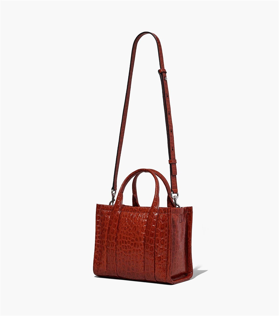 Bolso Tote Marc Jacobs The Croc-Embossed Mini Mujer Marrones Marrones | Peru-30296