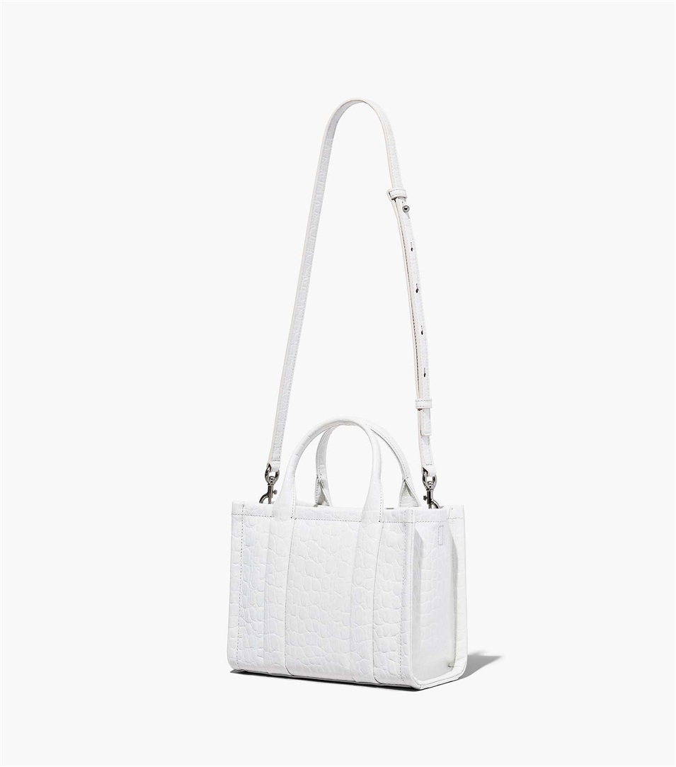 Bolso Tote Marc Jacobs The Croc-Embossed Mini Mujer Blancas | Peru-56193