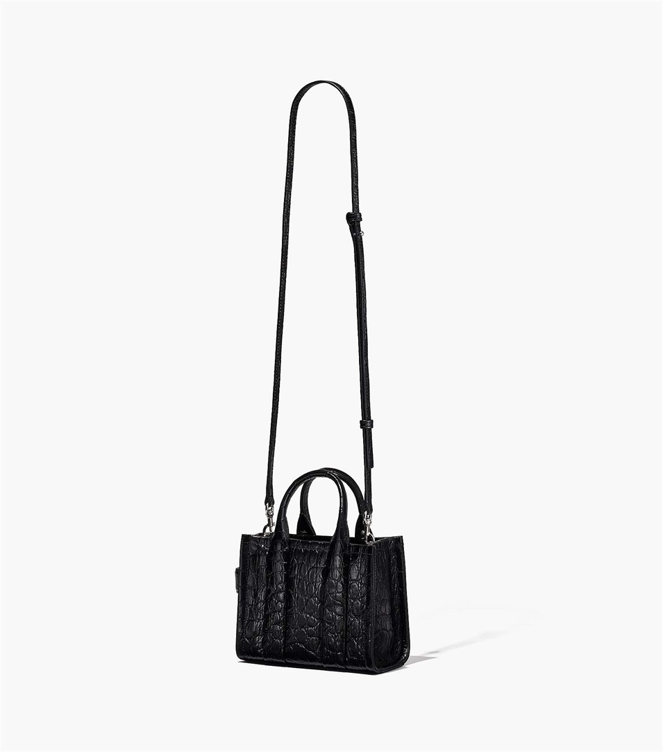 Bolso Tote Marc Jacobs The Croc-Embossed Micro Mujer Negras | Peru-61430