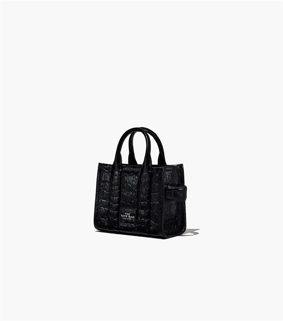 Bolso Tote Marc Jacobs The Croc-Embossed Micro Mujer Negras | Peru-61430