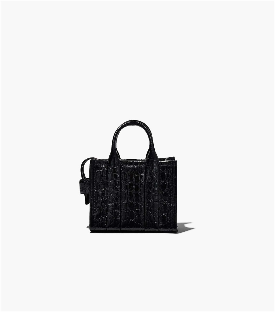 Bolso Tote Marc Jacobs The Croc-Embossed Micro Mujer Negras | Peru-61430