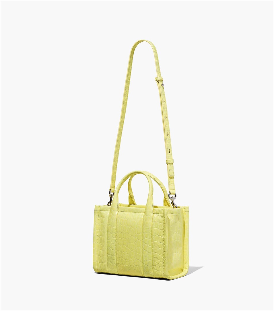 Bolso Tote Marc Jacobs The Croc-Embossed Mini Mujer Amarillo | Peru-78309