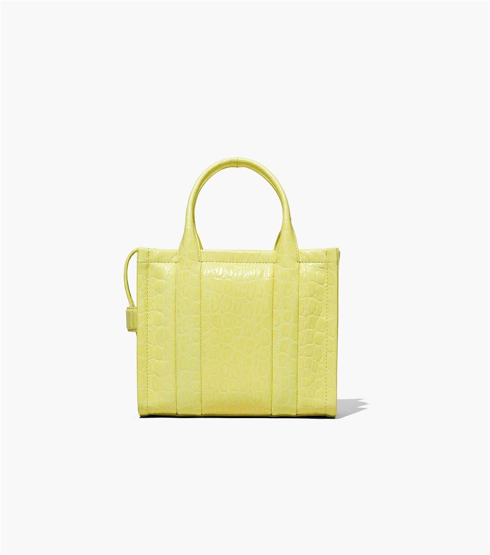 Bolso Tote Marc Jacobs The Croc-Embossed Mini Mujer Amarillo | Peru-78309