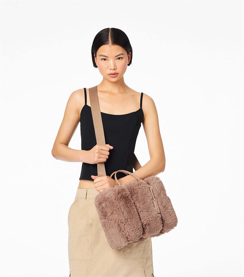 Bolso Tote Marc Jacobs The Faux Fur Mini Mujer Beige | Peru-46730