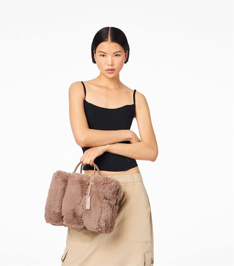 Bolso Tote Marc Jacobs The Faux Fur Mini Mujer Beige | Peru-46730