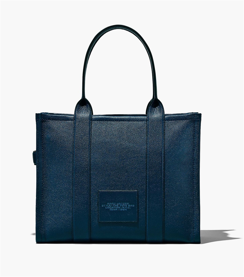 Bolso Tote Marc Jacobs The Leather Large Mujer Azules | Peru-35296