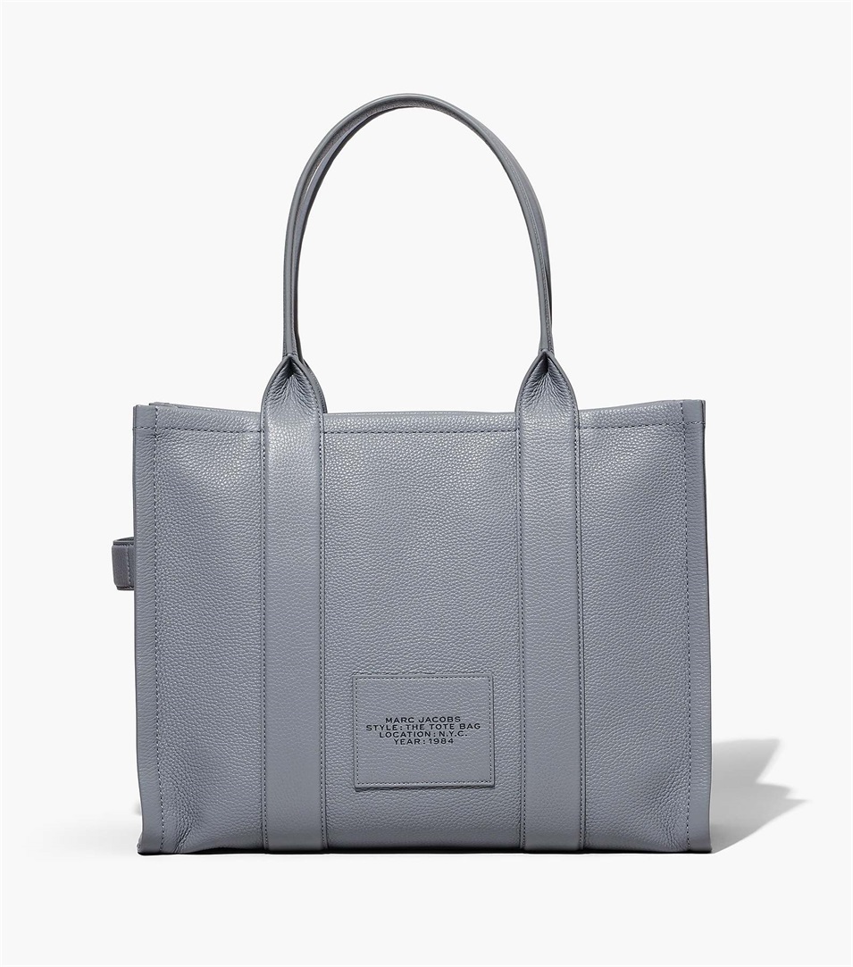 Bolso Tote Marc Jacobs The Leather Large Mujer Gris | Peru-85279