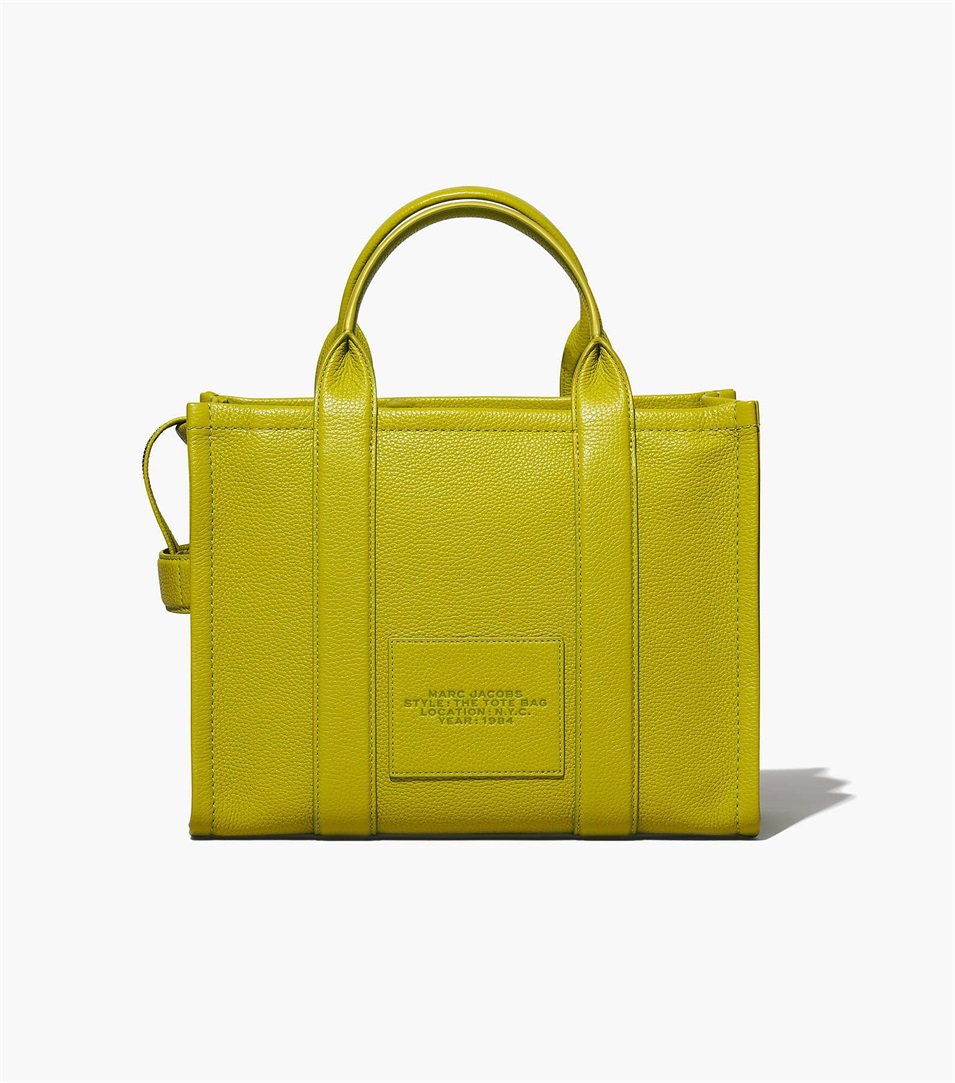 Bolso Tote Marc Jacobs The Leather Medium Mujer Verde | Peru-02387