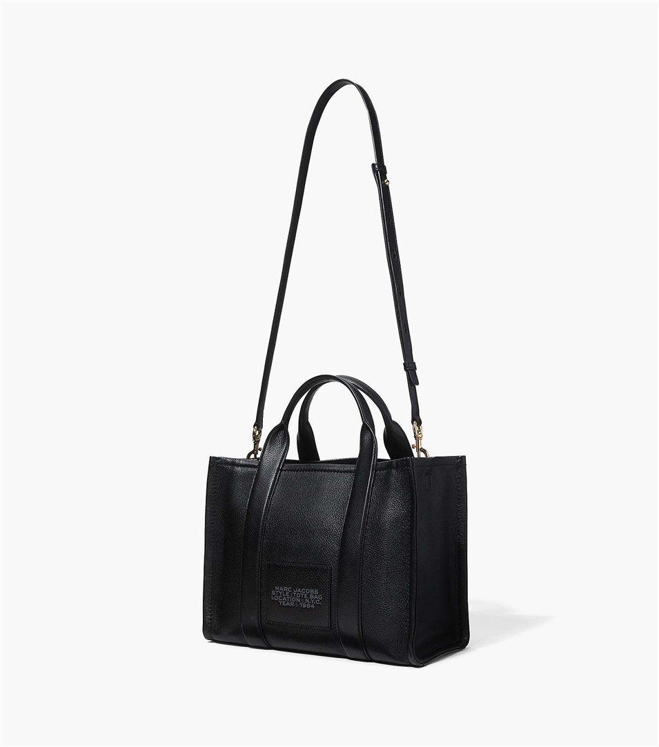 Bolso Tote Marc Jacobs The Leather Medium Mujer Negras | Peru-21657