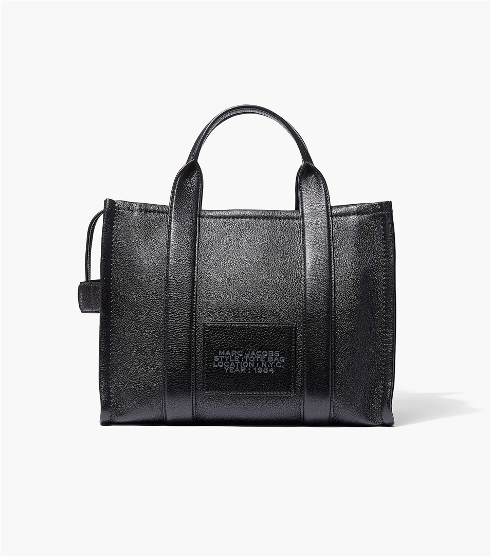 Bolso Tote Marc Jacobs The Leather Medium Mujer Negras | Peru-21657