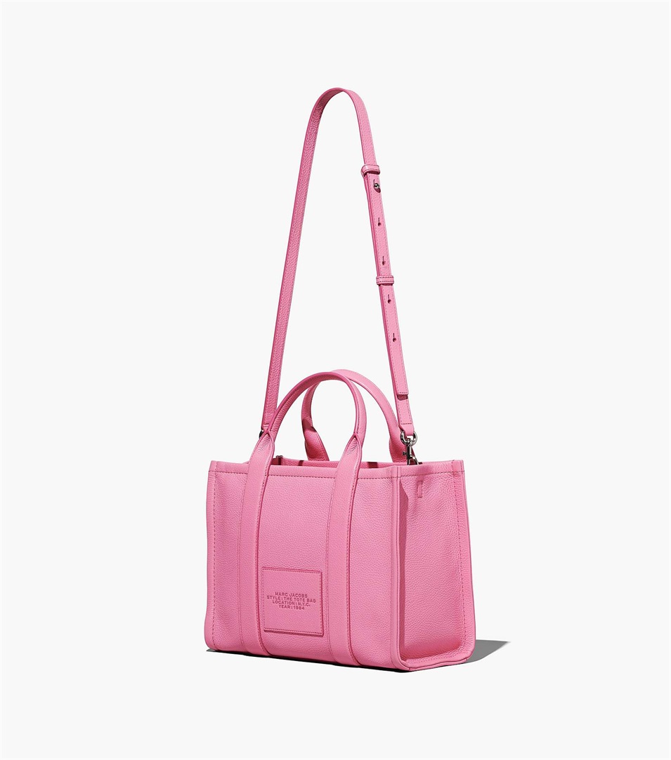 Bolso Tote Marc Jacobs The Leather Medium Mujer Rosas | Peru-41750