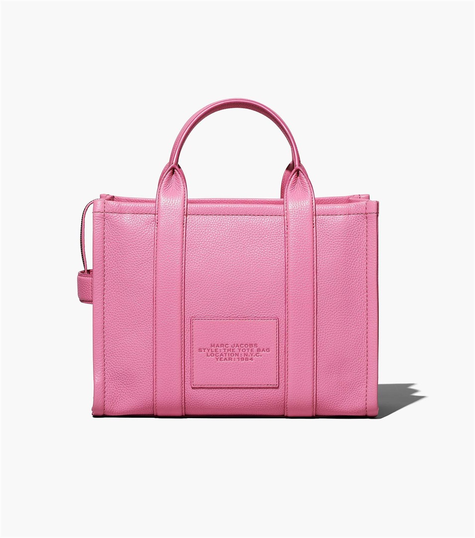 Bolso Tote Marc Jacobs The Leather Medium Mujer Rosas | Peru-41750