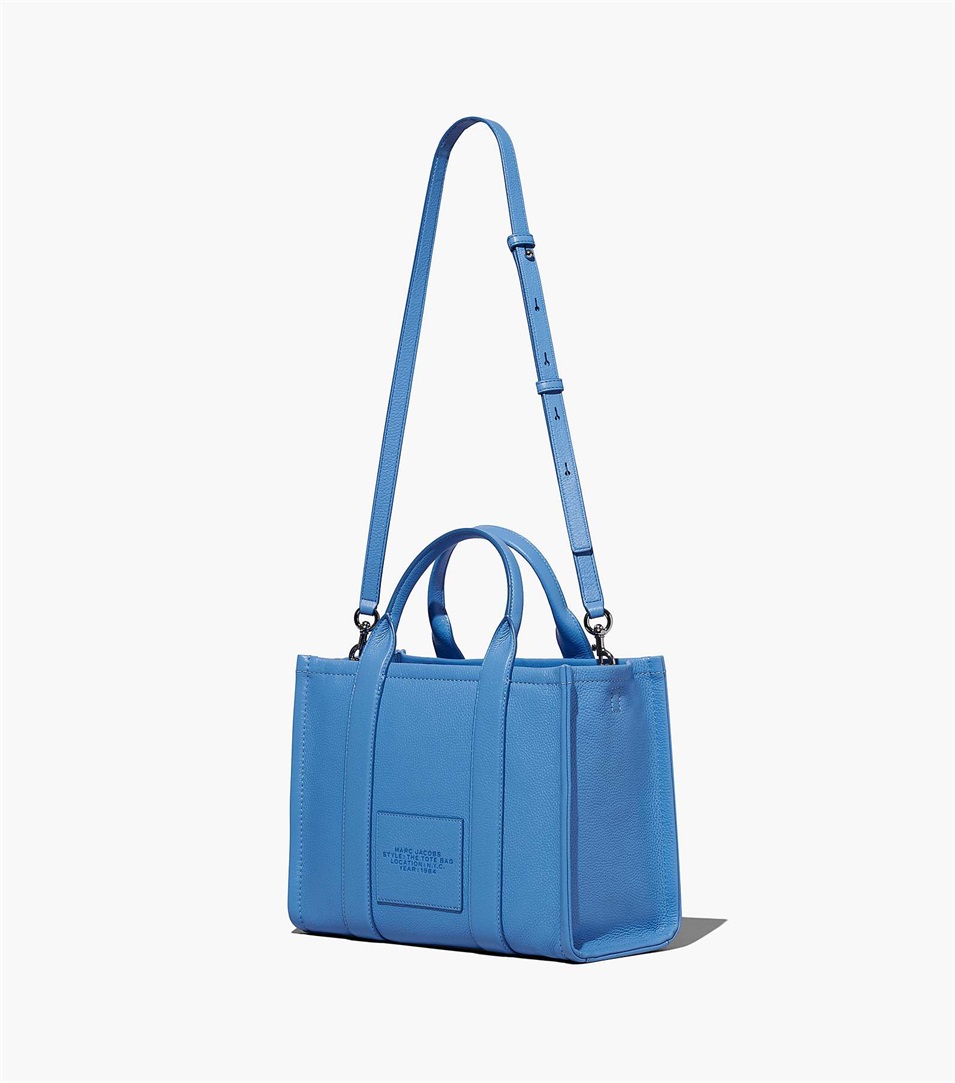 Bolso Tote Marc Jacobs The Leather Medium Mujer Azules | Peru-45872