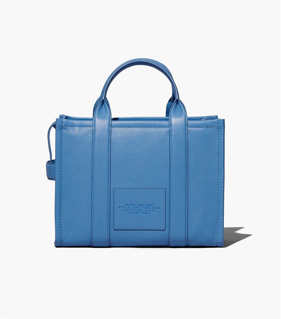 Bolso Tote Marc Jacobs The Leather Medium Mujer Azules | Peru-45872