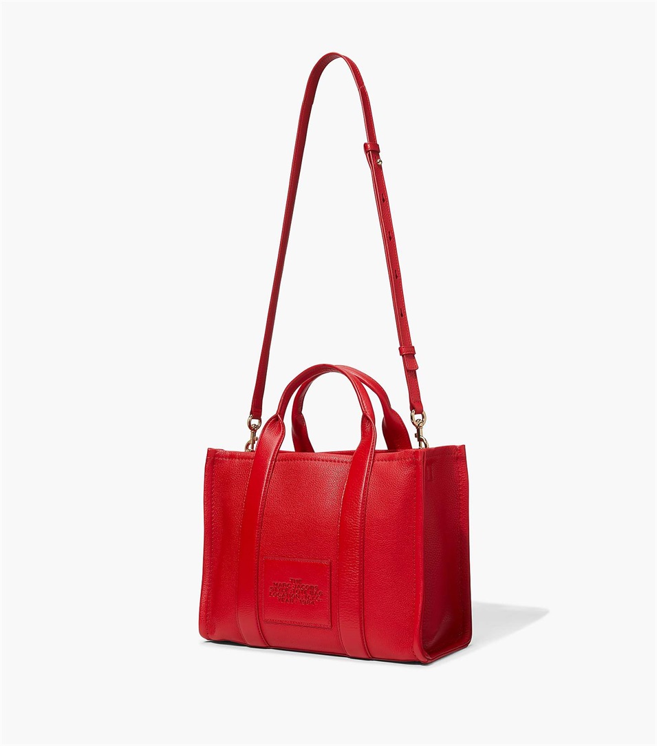 Bolso Tote Marc Jacobs The Leather Medium Mujer Rojas | Peru-47259