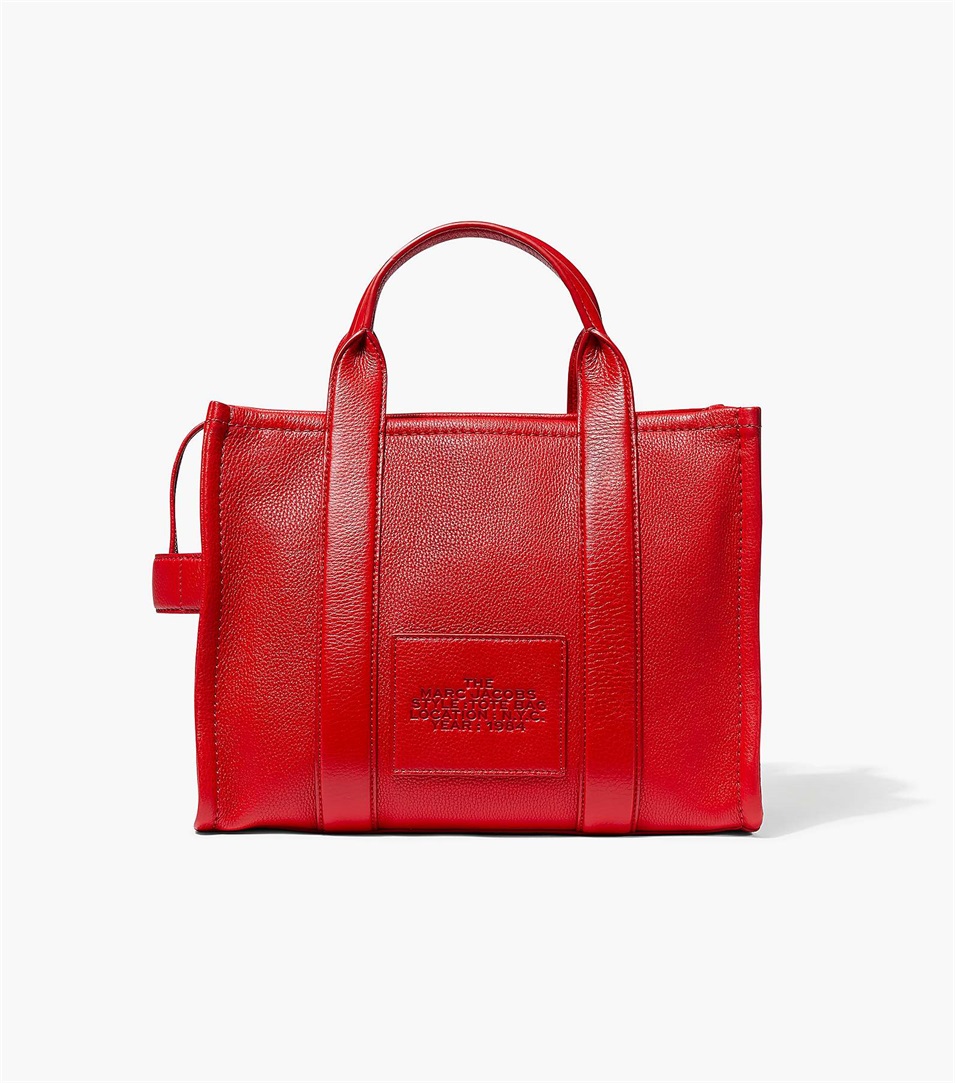 Bolso Tote Marc Jacobs The Leather Medium Mujer Rojas | Peru-47259