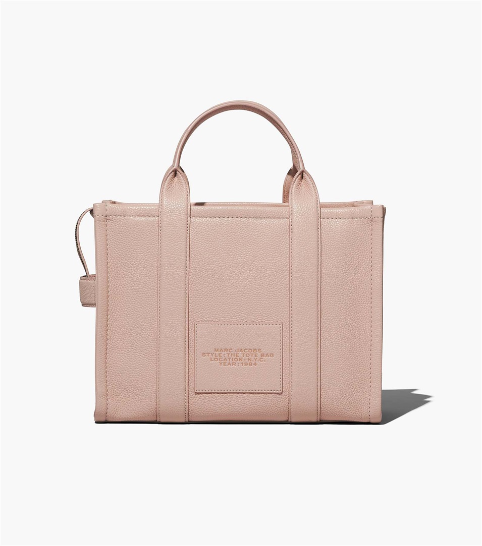 Bolso Tote Marc Jacobs The Leather Medium Mujer Rosas | Peru-52037