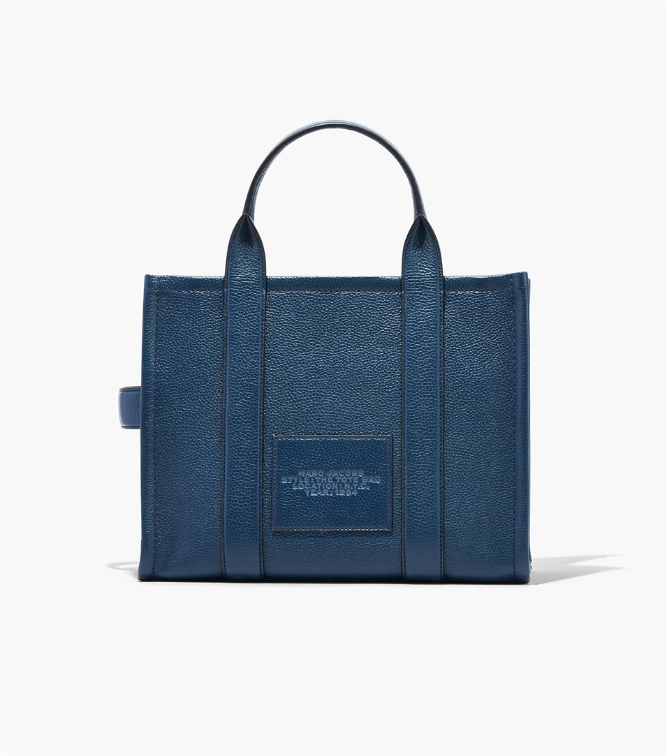 Bolso Tote Marc Jacobs The Leather Medium Mujer Azules | Peru-70138