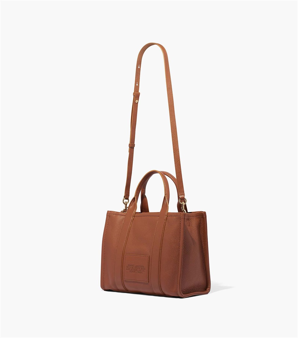 Bolso Tote Marc Jacobs The Leather Medium Mujer Chocolate | Peru-94687