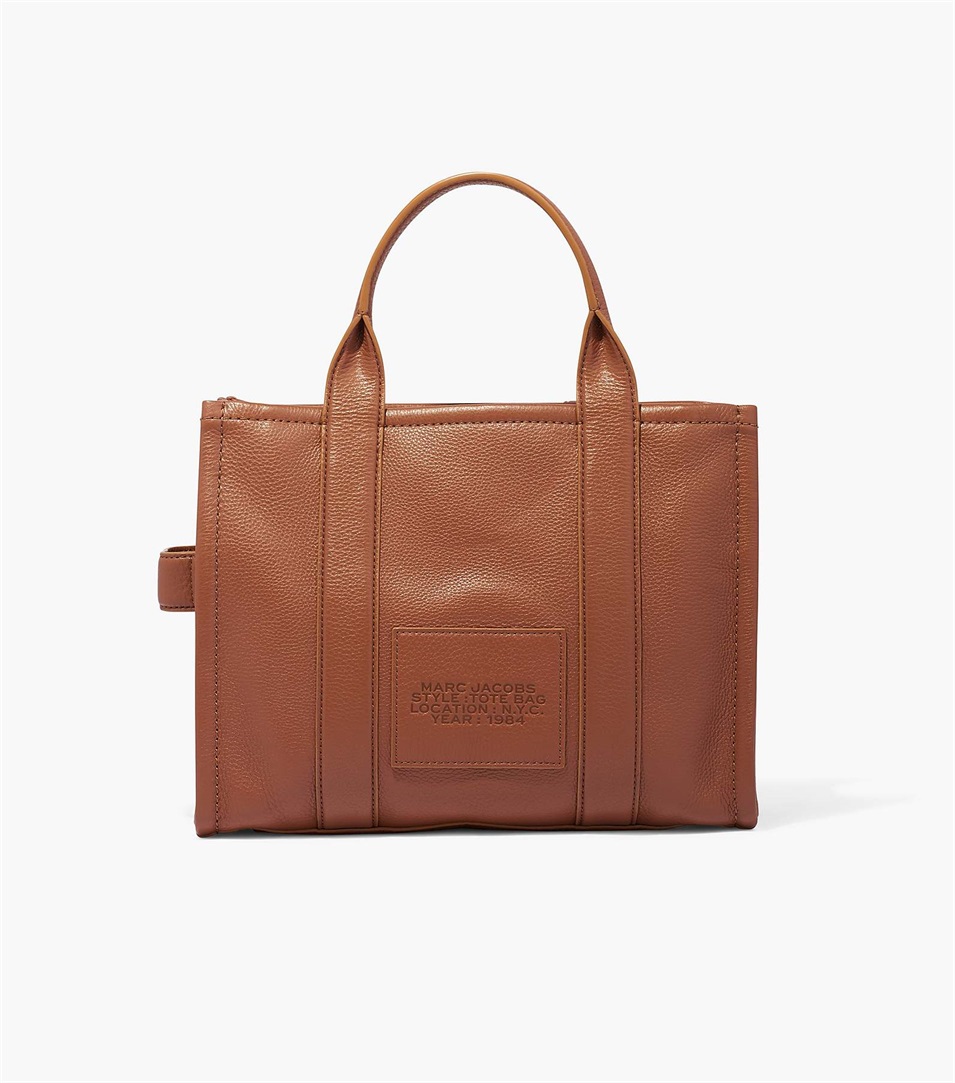 Bolso Tote Marc Jacobs The Leather Medium Mujer Chocolate | Peru-94687