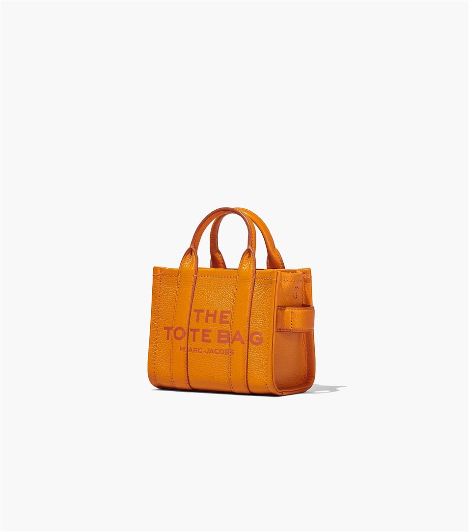 Bolso Tote Marc Jacobs The Leather Micro Mujer Naranjas | Peru-56437