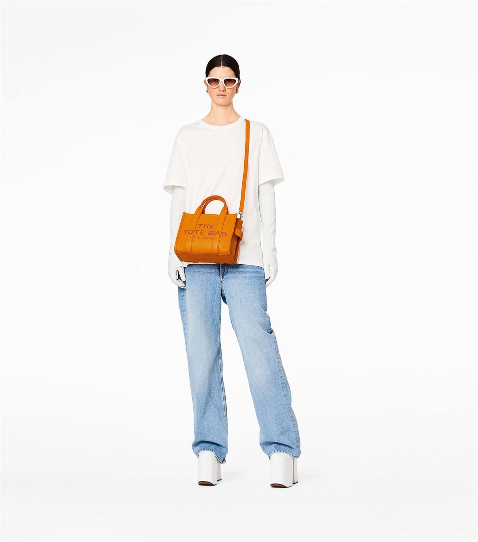 Bolso Tote Marc Jacobs The Leather Mini Mujer Naranjas | Peru-13469