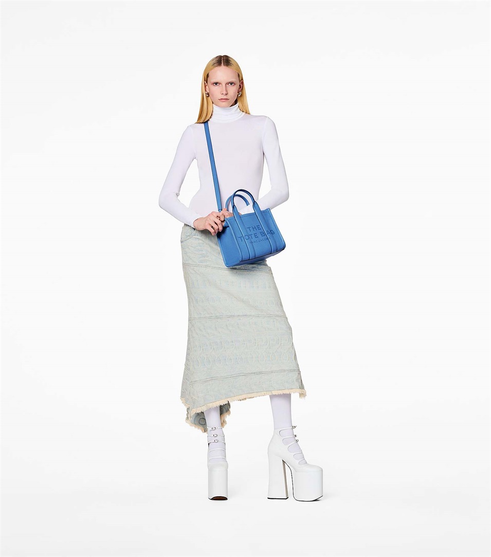 Bolso Tote Marc Jacobs The Leather Mini Mujer Azules | Peru-23987