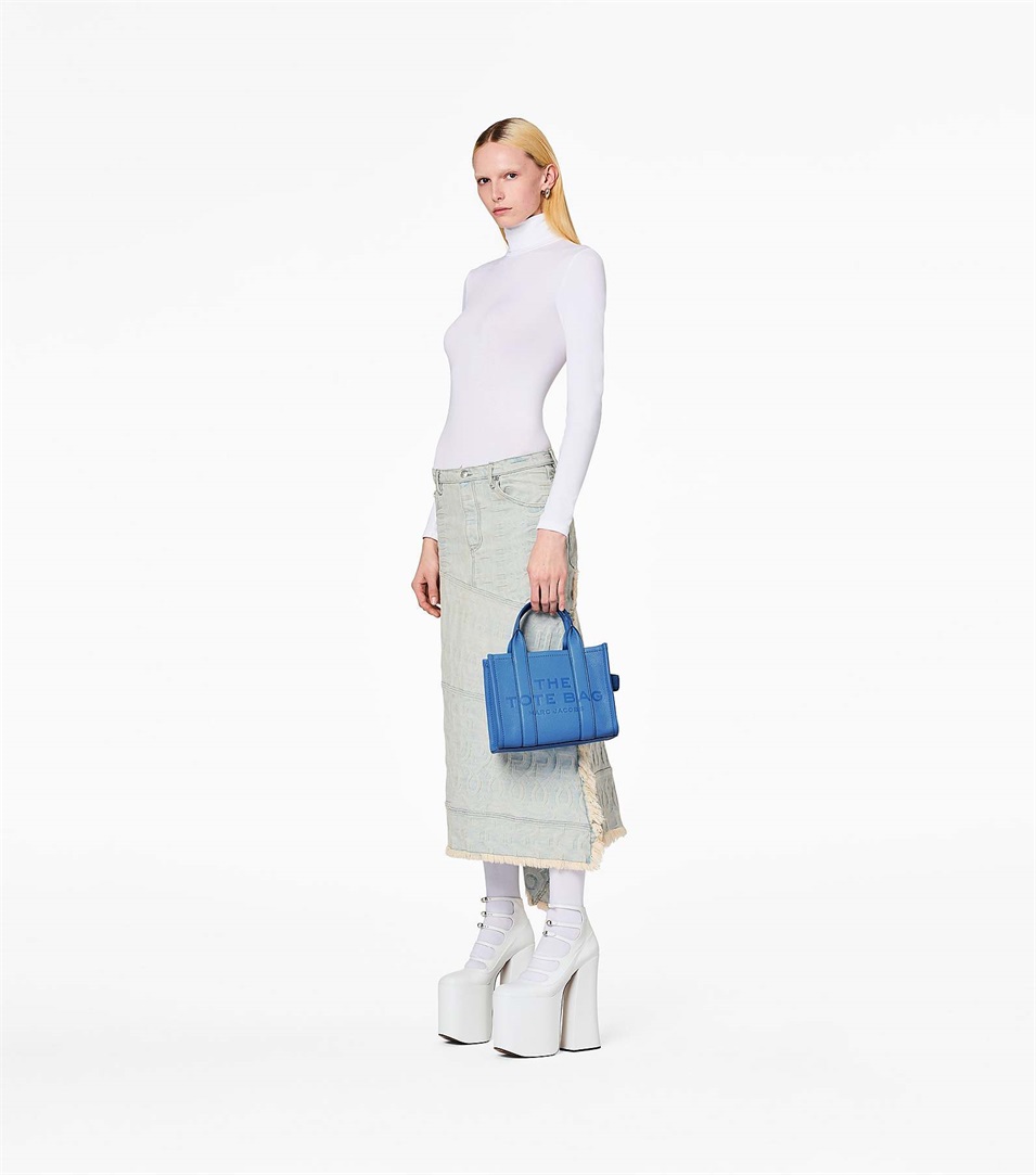 Bolso Tote Marc Jacobs The Leather Mini Mujer Azules | Peru-23987