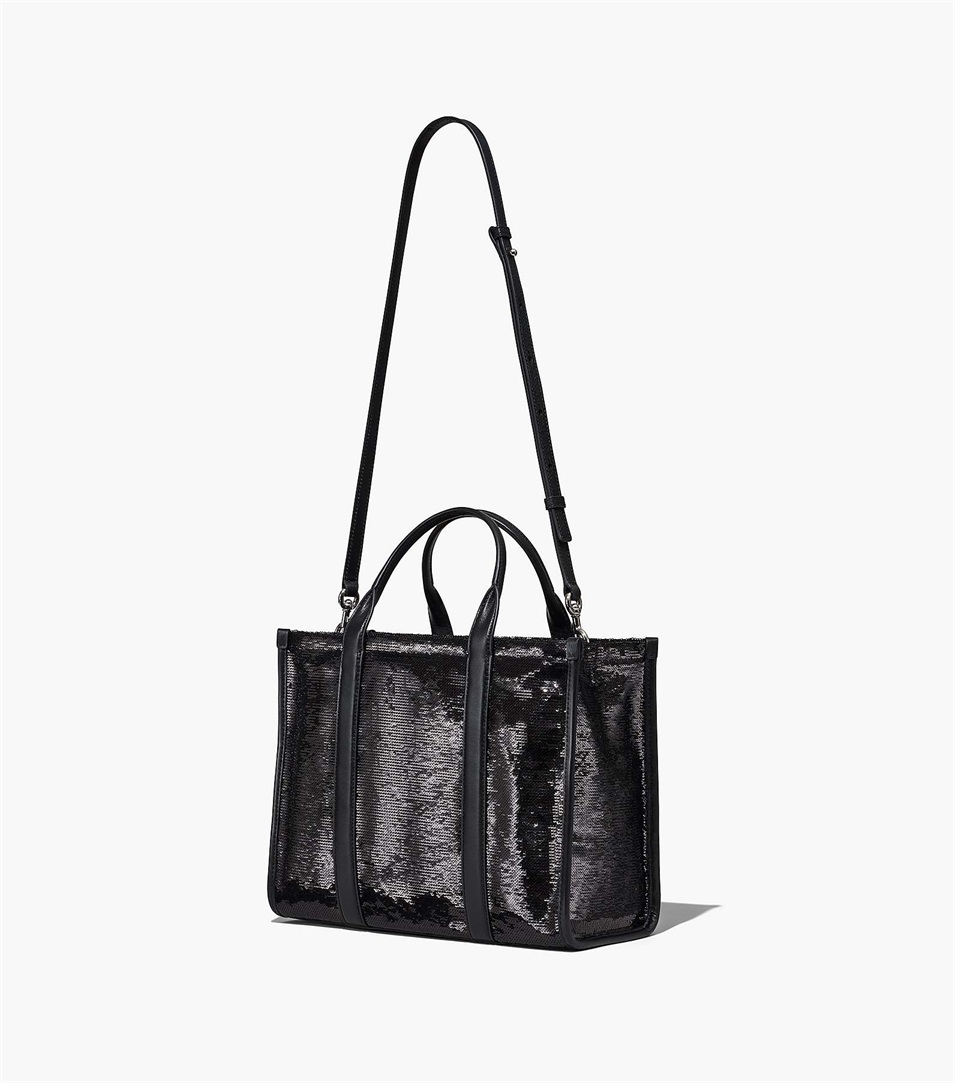 Bolso Tote Marc Jacobs The Sequin Medium Mujer Negras | Peru-63750