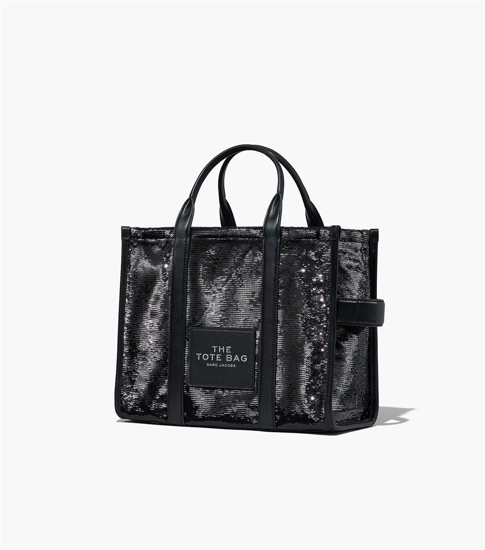 Bolso Tote Marc Jacobs The Sequin Medium Mujer Negras | Peru-63750