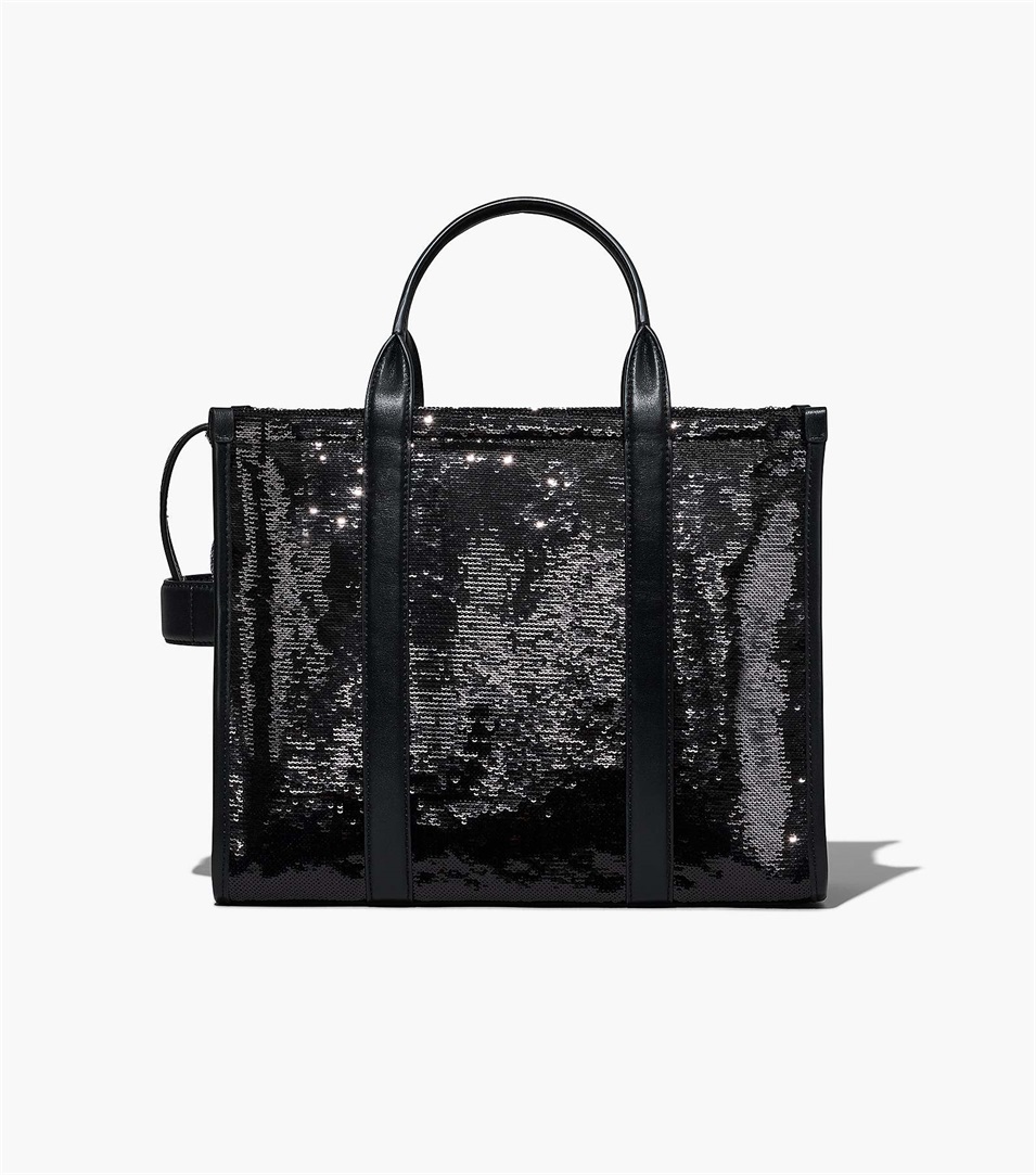 Bolso Tote Marc Jacobs The Sequin Medium Mujer Negras | Peru-63750