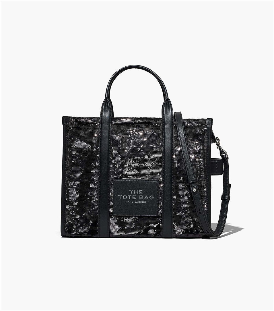 Bolso Tote Marc Jacobs The Sequin Medium Mujer Negras | Peru-63750