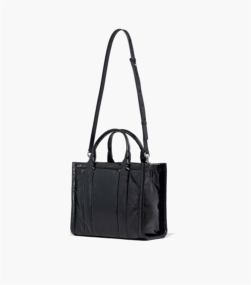 Bolso Tote Marc Jacobs The Shiny Crinkle Medium Mujer Negras | Peru-14230