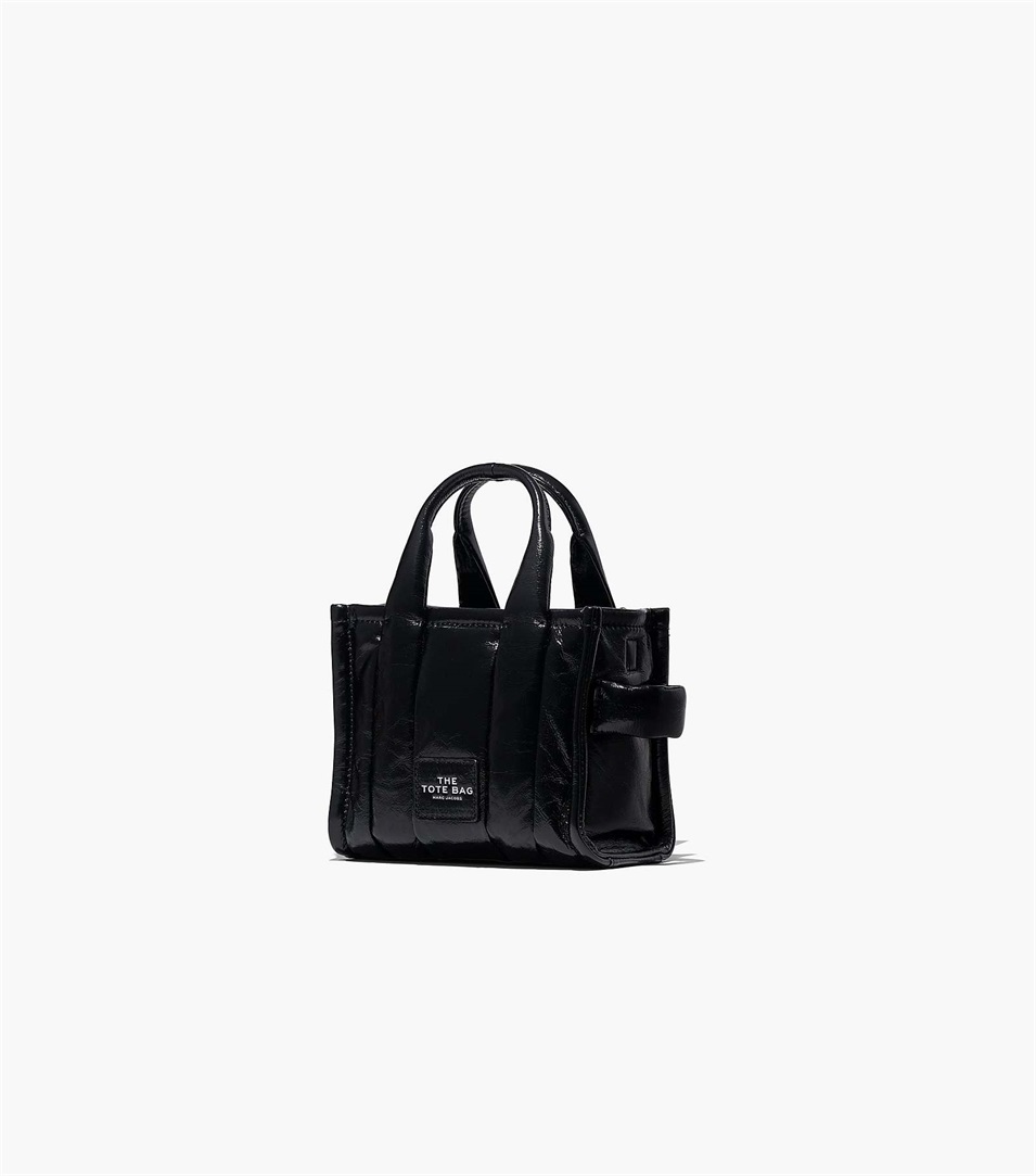 Bolso Tote Marc Jacobs The Shiny Crinkle Micro Mujer Negras | Peru-48913