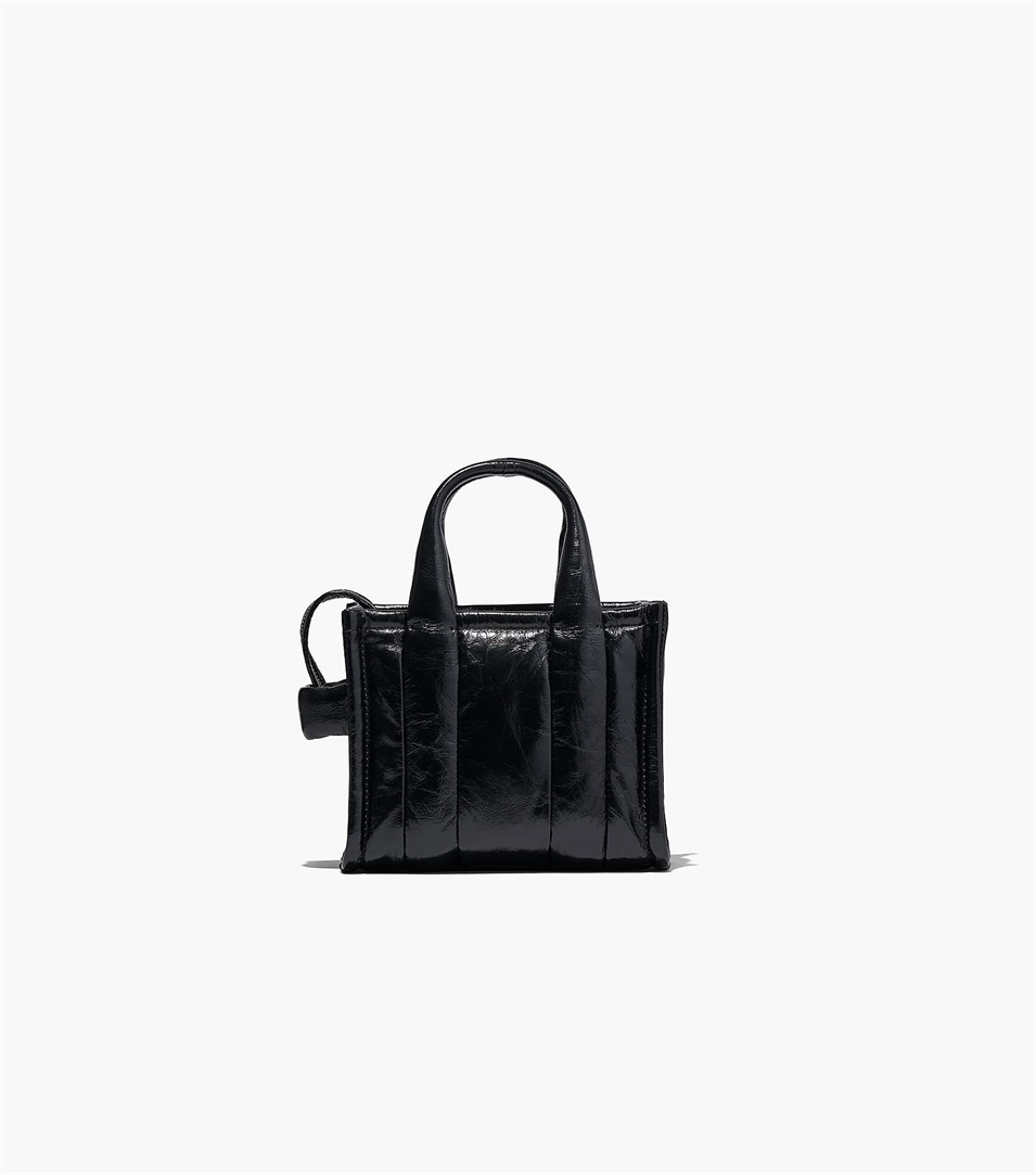 Bolso Tote Marc Jacobs The Shiny Crinkle Micro Mujer Negras | Peru-48913