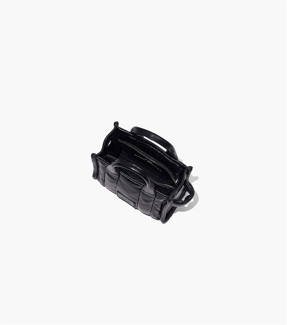 Bolso Tote Marc Jacobs The Shiny Crinkle Micro Mujer Negras | Peru-48913