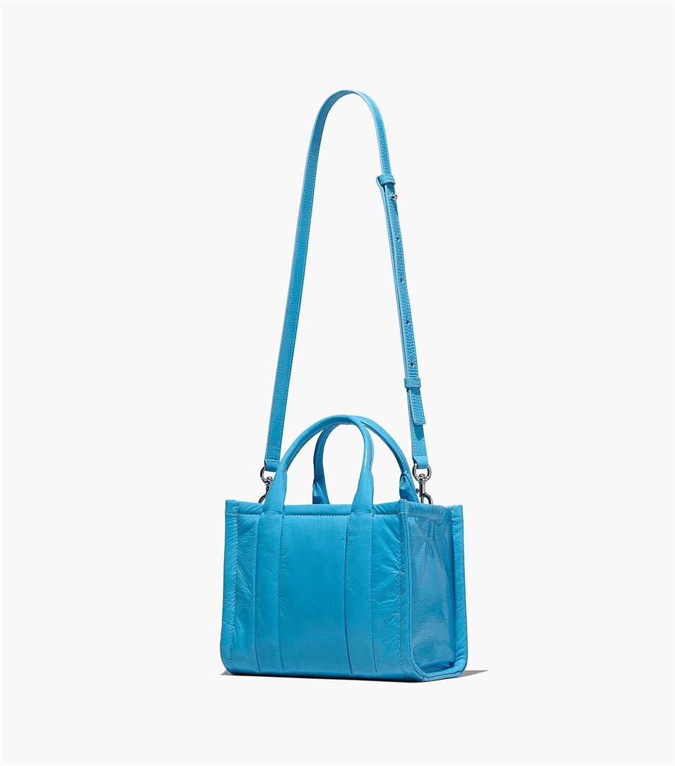 Bolso Tote Marc Jacobs The Shiny Crinkle Mini Mujer Azules | Peru-92143