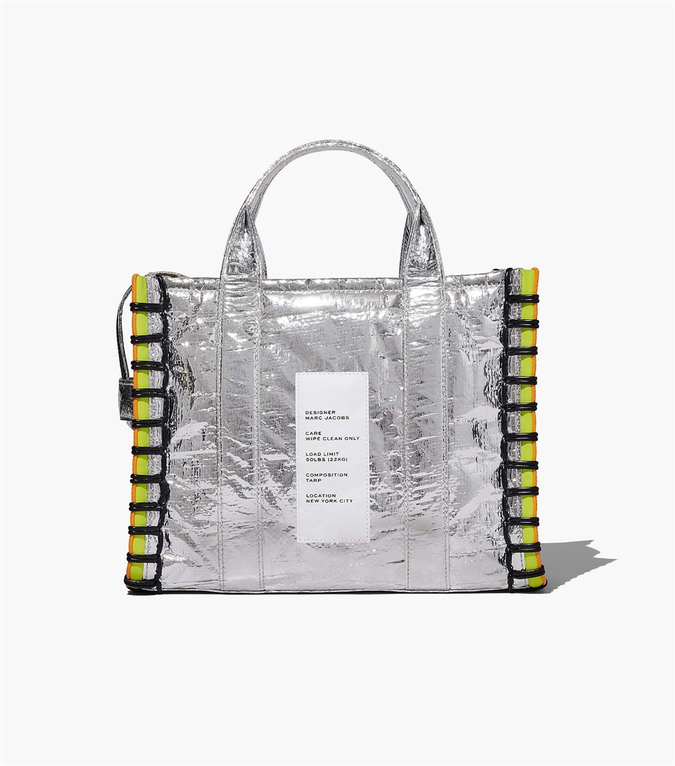 Bolso Tote Marc Jacobs The Tarp Medium Mujer Plateadas | Peru-85312