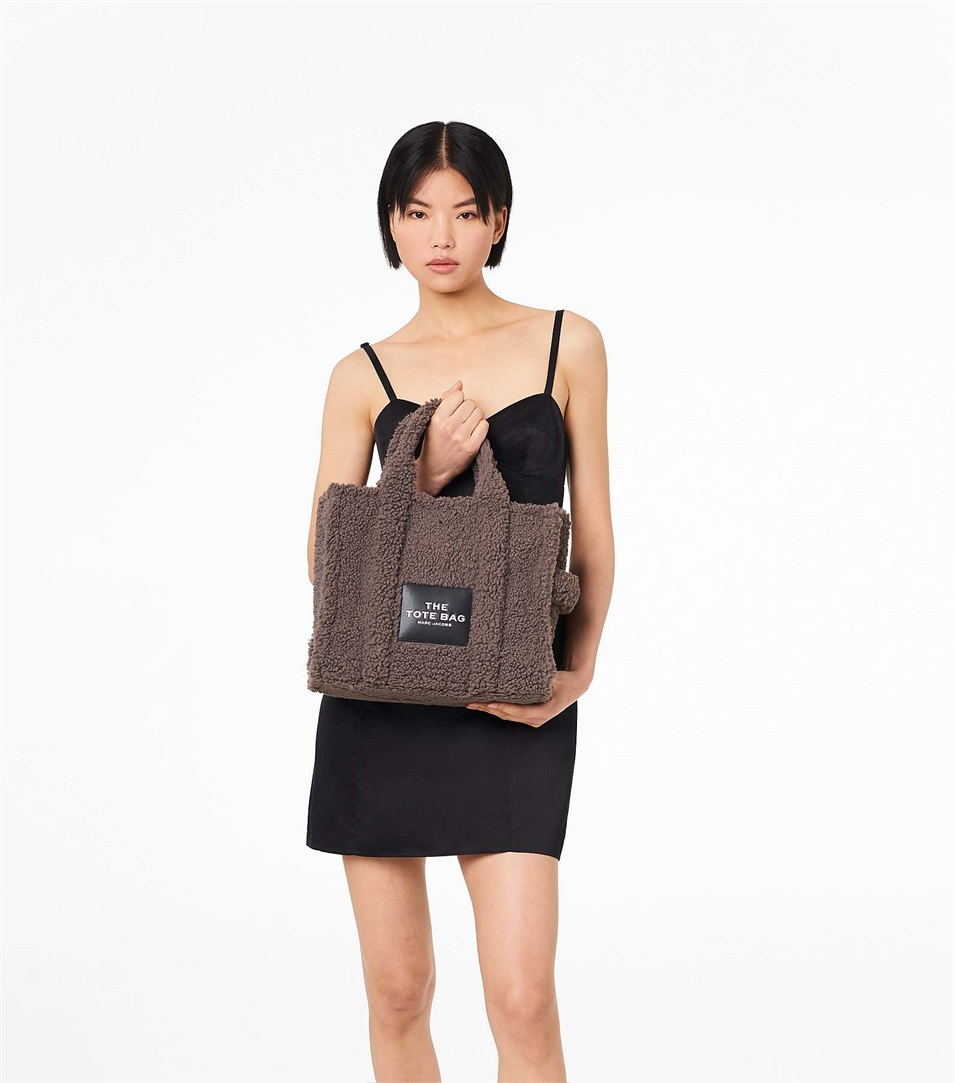 Bolso Tote Marc Jacobs The Teddy Medium Mujer Gris | Peru-98065