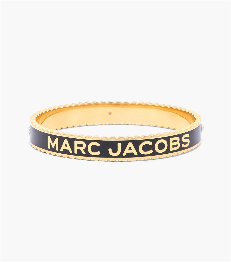 Brazaletes Marc Jacobs The Medallion Large Mujer Negras Doradas | Peru-34958