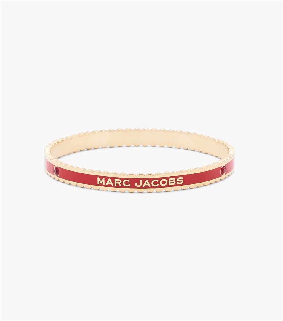 Brazaletes Marc Jacobs The Medallion Scalloped Mujer Rojas Doradas | Peru-71450