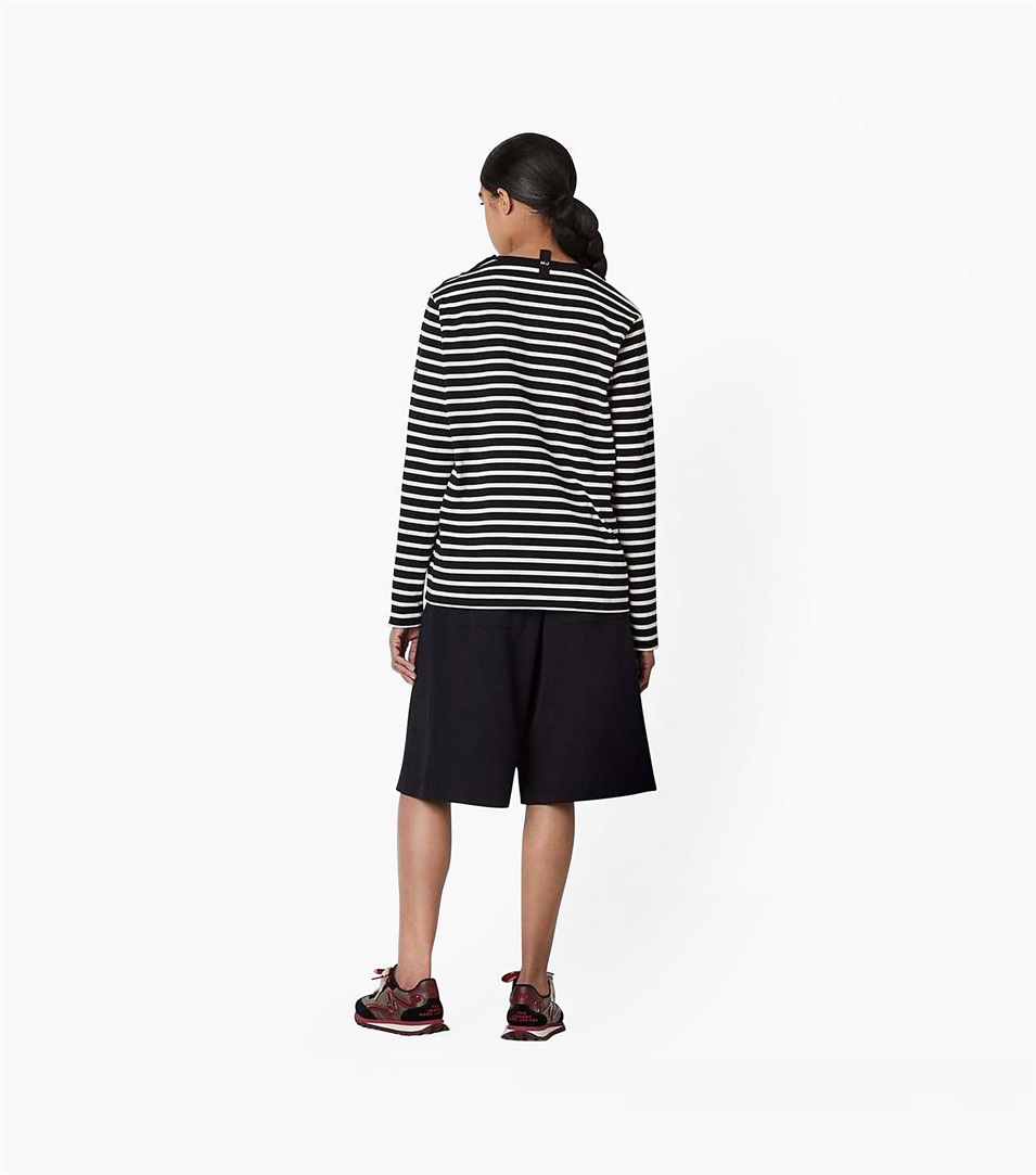 Camiseta Marc Jacobs The Striped Mujer Negras Multicolor | Peru-91346