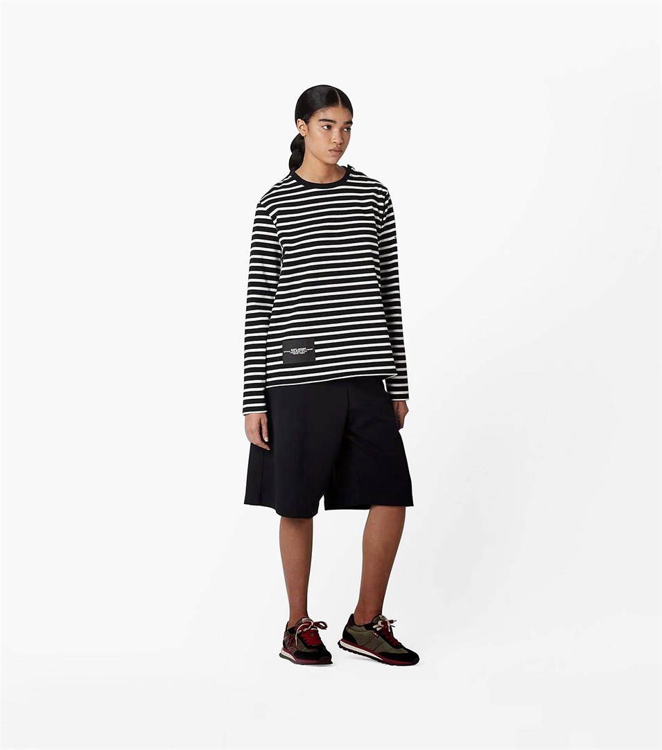 Camiseta Marc Jacobs The Striped Mujer Negras Multicolor | Peru-91346