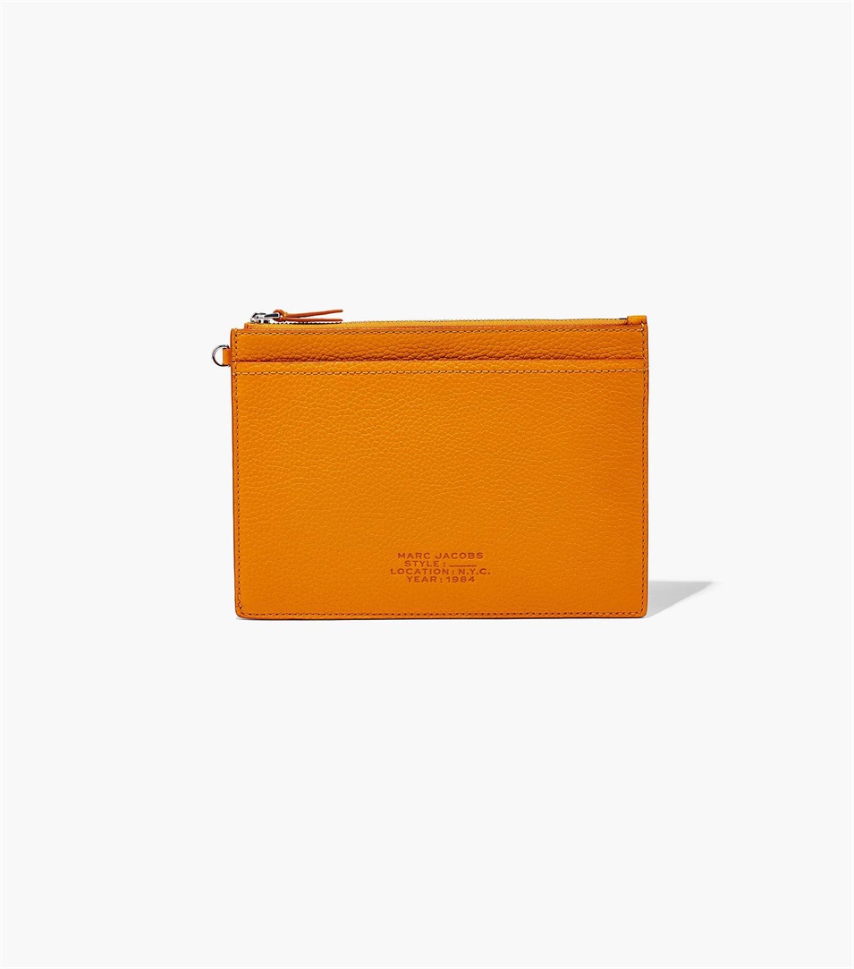 Carteras Marc Jacobs The Leather Small Wristlet Mujer Naranjas | Peru-37190