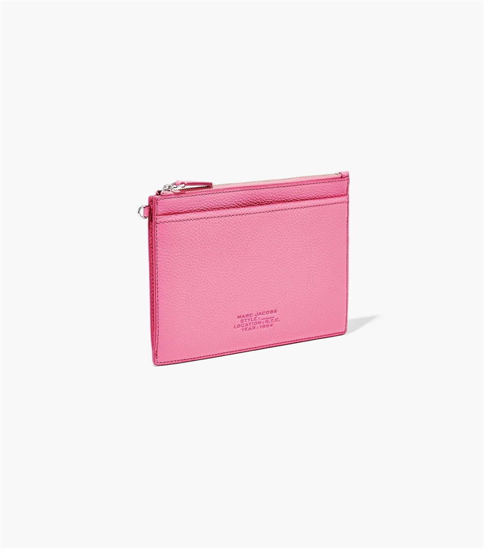 Carteras Marc Jacobs The Leather Small Wristlet Mujer Rosas | Peru-80165