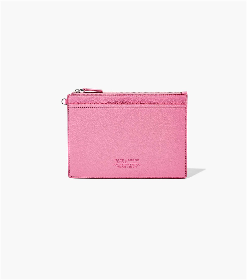 Carteras Marc Jacobs The Leather Small Wristlet Mujer Rosas | Peru-80165