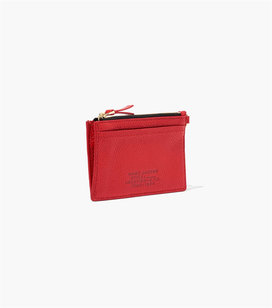 Carteras Marc Jacobs The Leather Top Zip Wristlet Mujer Rojas | Peru-23180