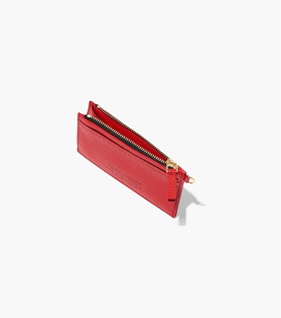 Carteras Marc Jacobs The Leather Top Zip Wristlet Mujer Rojas | Peru-23180