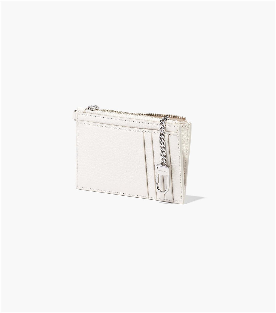 Carteras Marc Jacobs The Leather Top Zip Wristlet Mujer Gris | Peru-48750