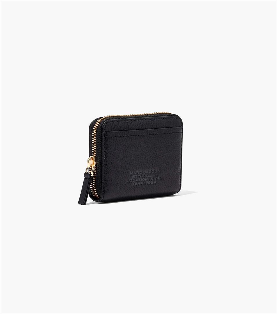 Carteras Marc Jacobs The Leather Zip Around Mujer Negras | Peru-32560